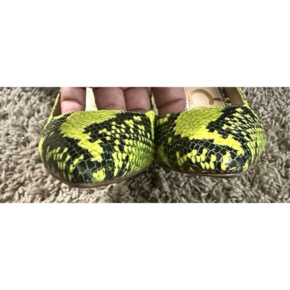 Sam Edelman Hazel Snake Skin High Heels Lime Green/Black Size 7.5M - Picture 3 of 12